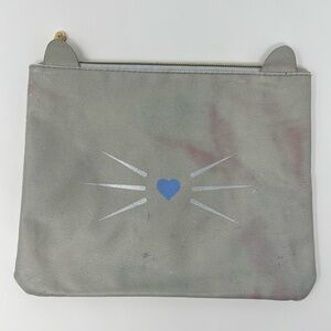 Gray Cat Shaped Makeup Bag Cosmetic Toiletry Organizer Pouch Travel Vacation Pet